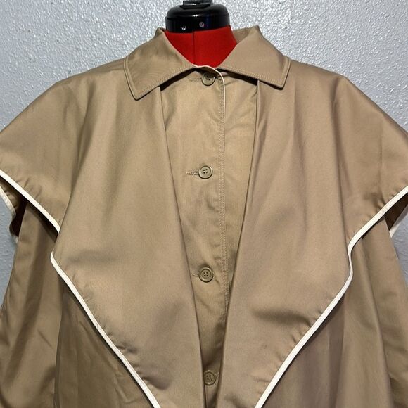 Vintage 1970 Bonnie Cashin khaki cape coat with duster size 14 - Picture 3 of 17